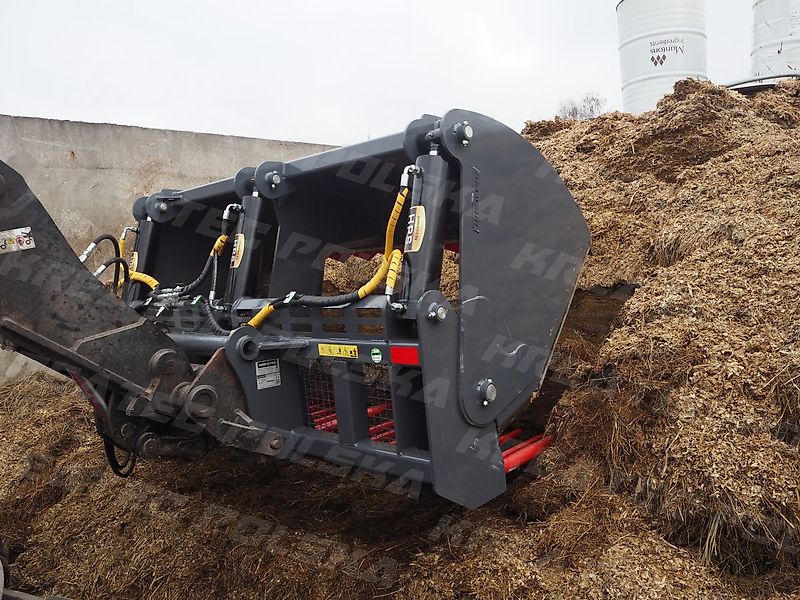 KREATEC Silagebeissschaufel / Silageschneidzange / Silageschneider 2,4m mit 3 Zylindern, mit Hardox