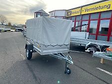 ALU-Bordwände 750Kg TPV/Böckmann mit Planenaufbau Grau Tieflader