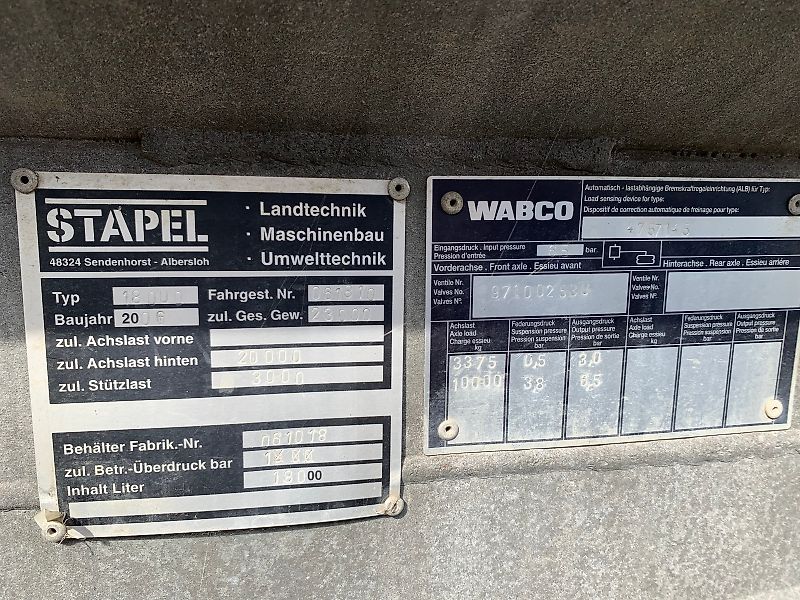 Stapel Vakuumtankwagen 18.000ltr