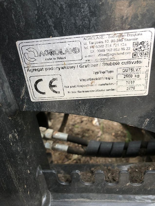 Verschlauchungstechnik Güllegrubber 7,5 m Verschlauchung oder Fassanbau Gülleverschlauchung