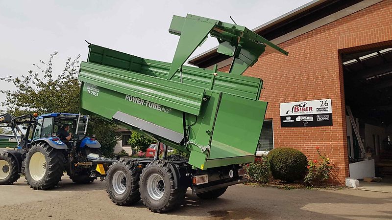 Brantner TA 20053 PowerTube mi 18 / 26m³ + 3 to K80 Anhängung = 21 to + abklappbare 600er Aufsatzwände + 560/60 R 22.5 NEU BKT 693 M 165 D + 2x Sichtfenster mit Plexiglas + LED